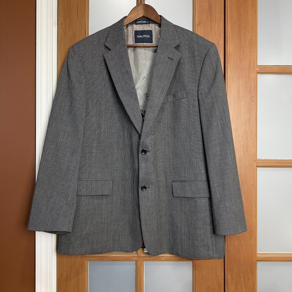 J654 - Men's Nautica Jacket/Blazer with Mini Houndstooth Pattern - 46 Regular